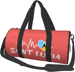 Saint Lucia Heartbeat Duffel Bag Gym Bag Travel Sports Tote Large Foldable Beach Swim Yoga1
