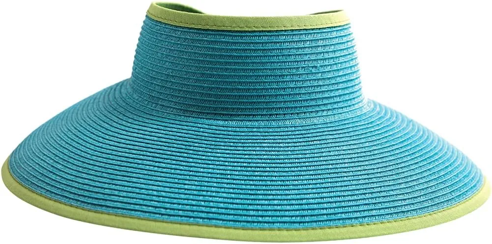San Diego Hat Co. Women's One Size Ultrabraid Visor with Ribbon Binding, and Sweatband