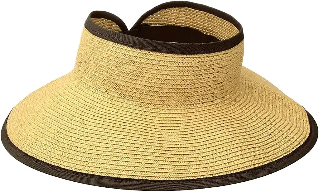 San Diego Hat Co. Women's One Size Ultrabraid Visor with Ribbon Binding, and Sweatband