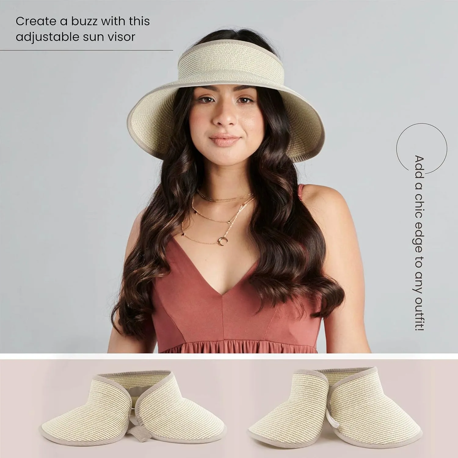 San Diego Hat Co. Women's One Size Ultrabraid Visor with Ribbon Binding, and Sweatband