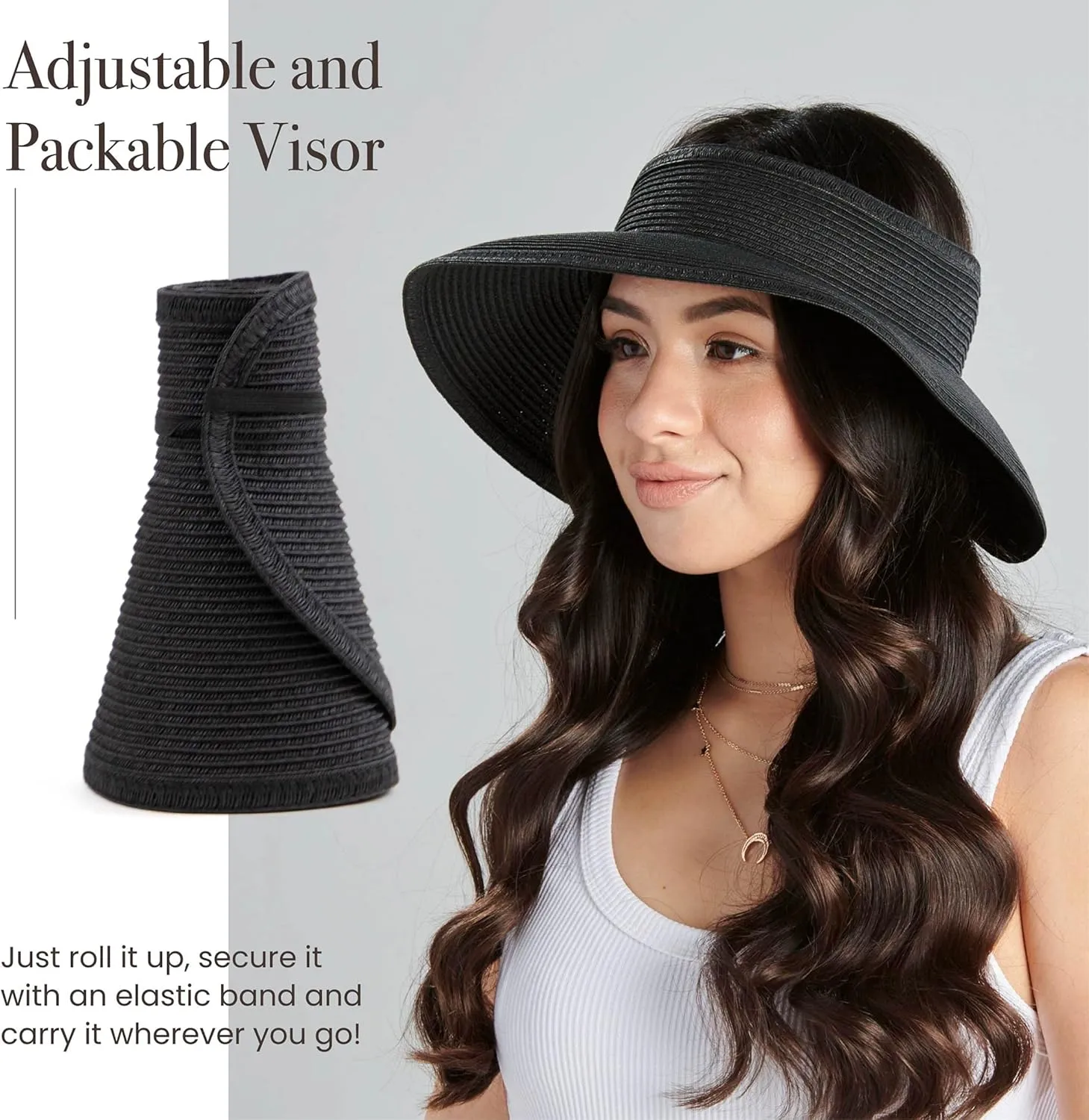 San Diego Hat Co. Women's One Size Ultrabraid Visor with Ribbon Binding, and Sweatband