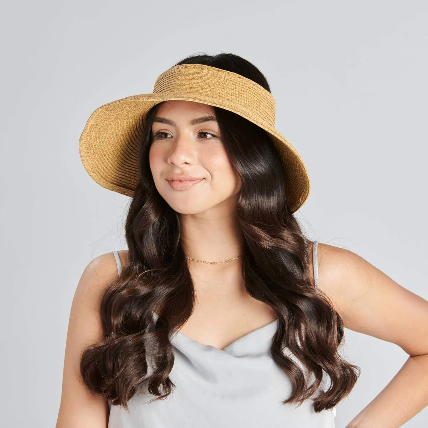 San Diego Hat Co. Women's One Size Ultrabraid Visor with Ribbon Binding, and Sweatband
