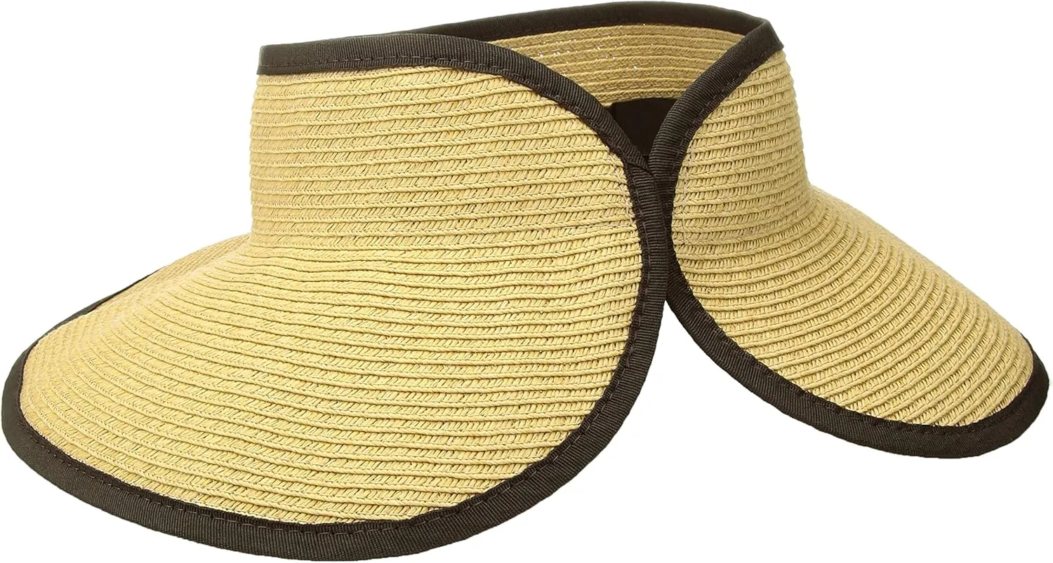 San Diego Hat Co. Women's One Size Ultrabraid Visor with Ribbon Binding, and Sweatband