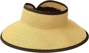 San Diego Hat Co. Women's One Size Ultrabraid Visor with Ribbon Binding, and Sweatband