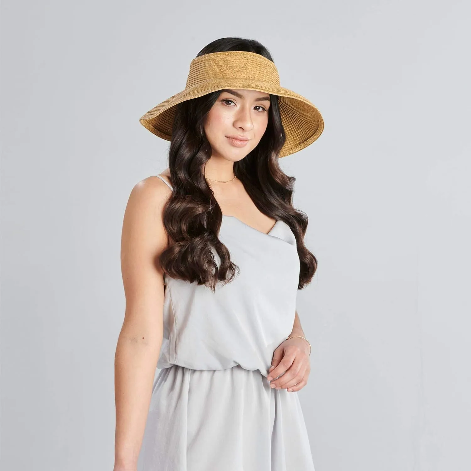 San Diego Hat Co. Women's One Size Ultrabraid Visor with Ribbon Binding, and Sweatband