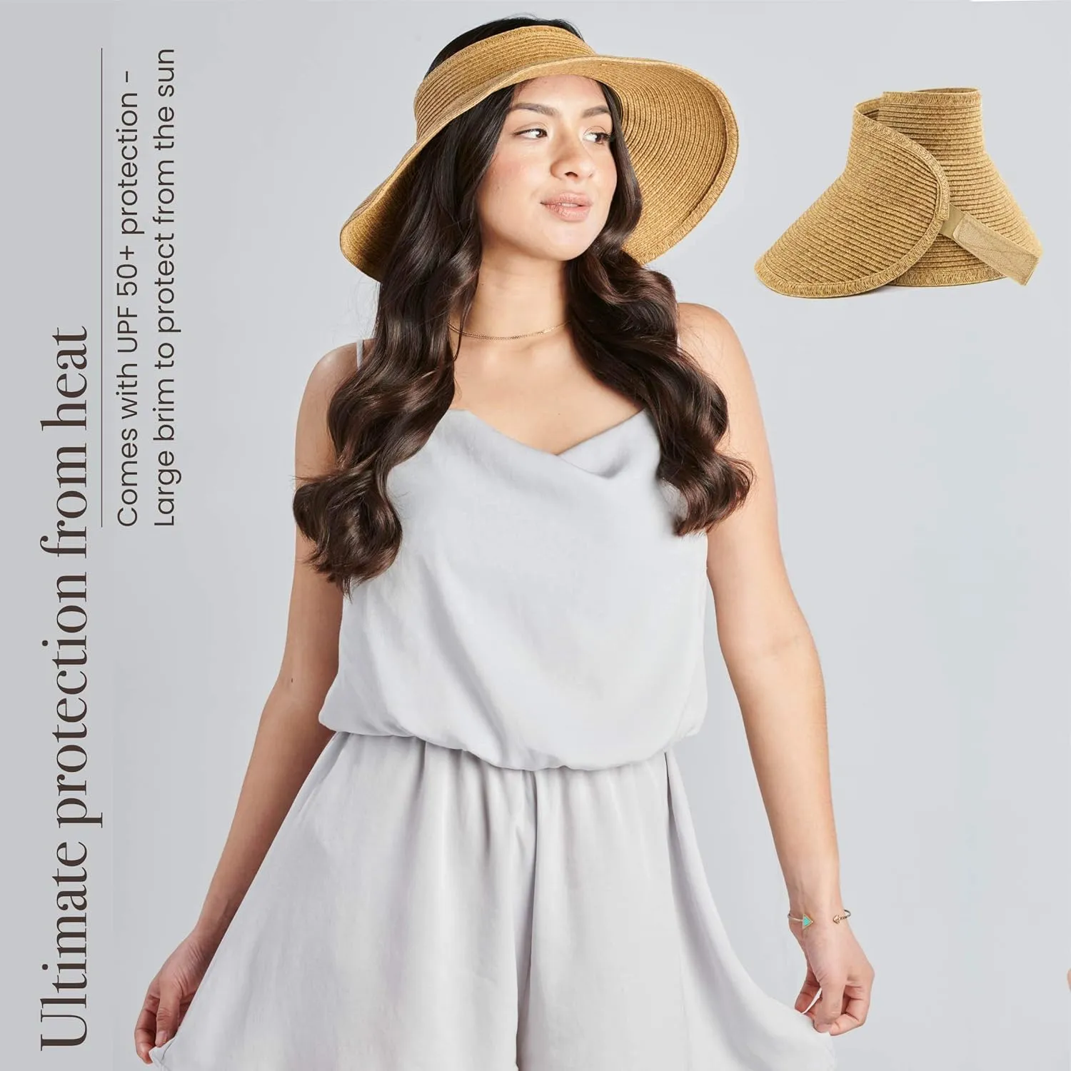 San Diego Hat Co. Women's One Size Ultrabraid Visor with Ribbon Binding, and Sweatband