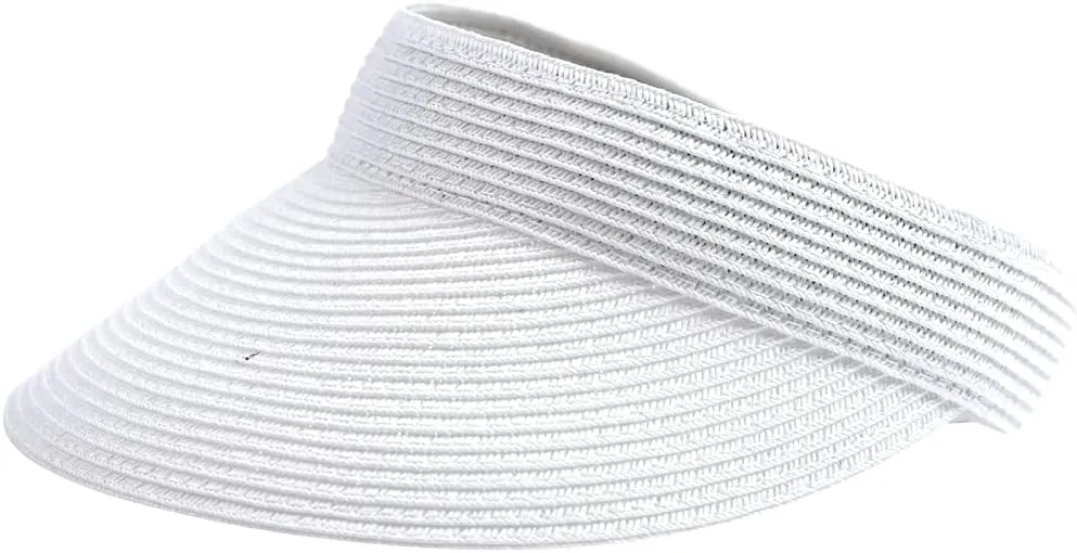 San Diego Hat Company Women's Mixed Braid Brim Visor with Velcro, Sun Hats for Women