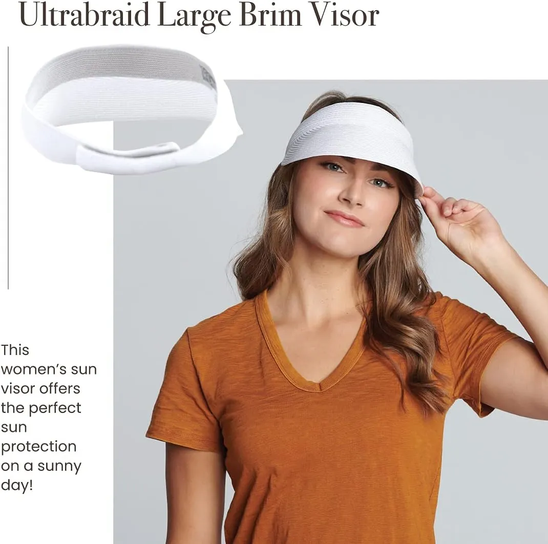 San Diego Hat Company Women's Mixed Braid Brim Visor with Velcro, Sun Hats for Women
