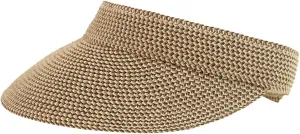 San Diego Hat Company Women's Mixed Braid Brim Visor with Velcro, Sun Hats for Women