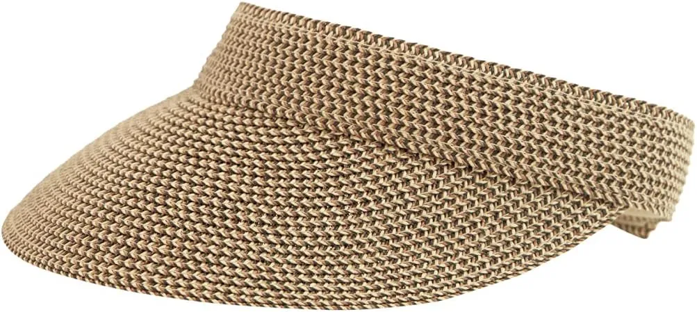 San Diego Hat Company Women's Mixed Braid Brim Visor with Velcro, Sun Hats for Women