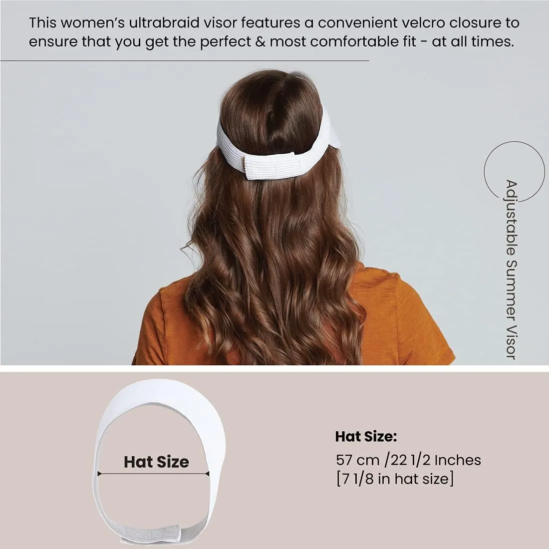 San Diego Hat Company Women's Mixed Braid Brim Visor with Velcro, Sun Hats for Women