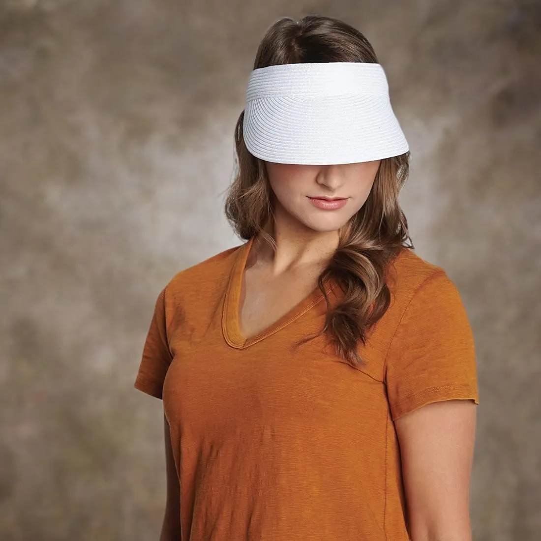 San Diego Hat Company Women's Mixed Braid Brim Visor with Velcro, Sun Hats for Women