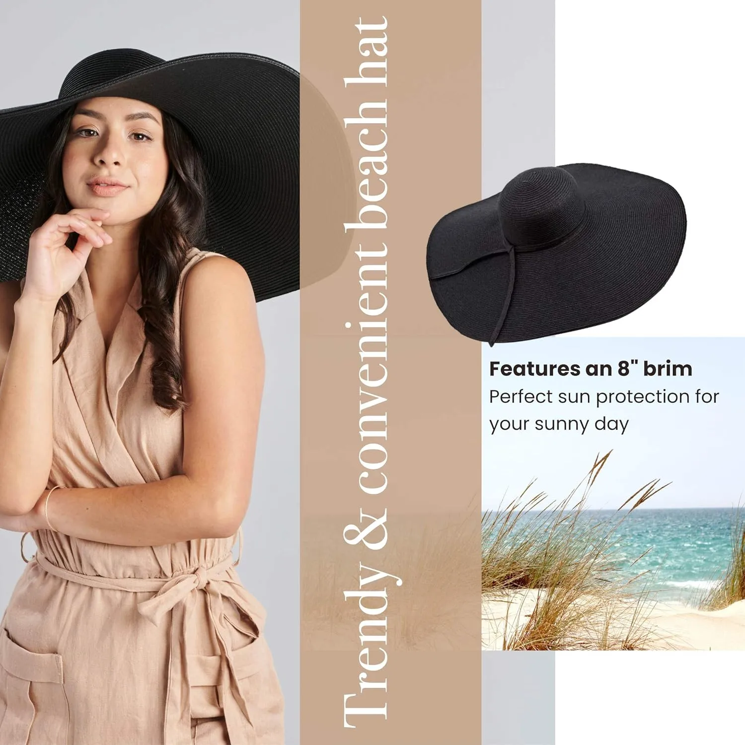 San Diego Hat Company Women's Ultrabraid X-Large Brim Hat, Adjustable Sun Hat with UPF 50 