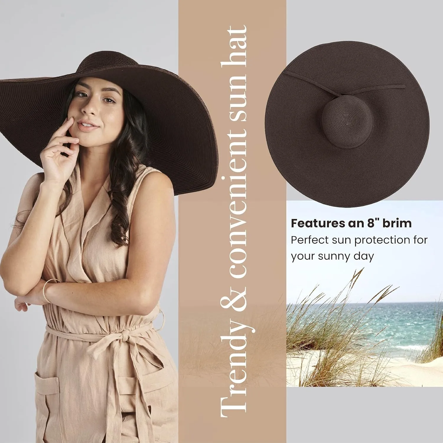 San Diego Hat Company Women's Ultrabraid X-Large Brim Hat, Adjustable Sun Hat with UPF 50 