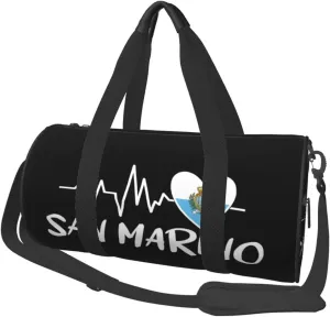 San Marino Heartbeat Duffel Bag Gym Bag Travel Sports Tote Large Foldable Beach Swim Yoga1