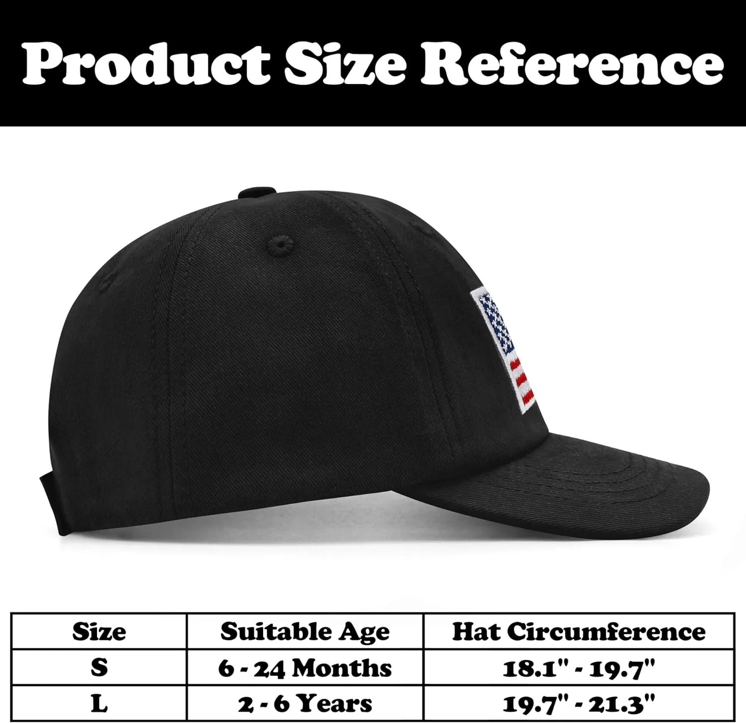 Sarfel Toddler Baseball Cap - USA Flag Design, American Style, Infant & Kids Sizes