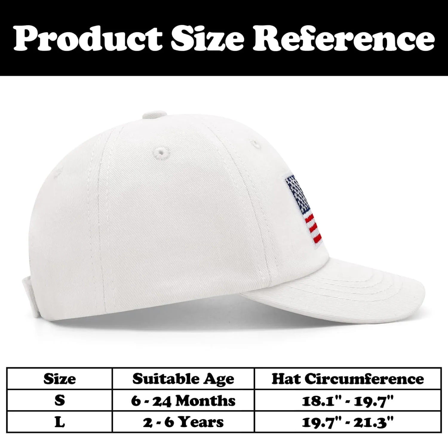 Sarfel Toddler Baseball Cap - USA Flag Design, American Style, Infant & Kids Sizes