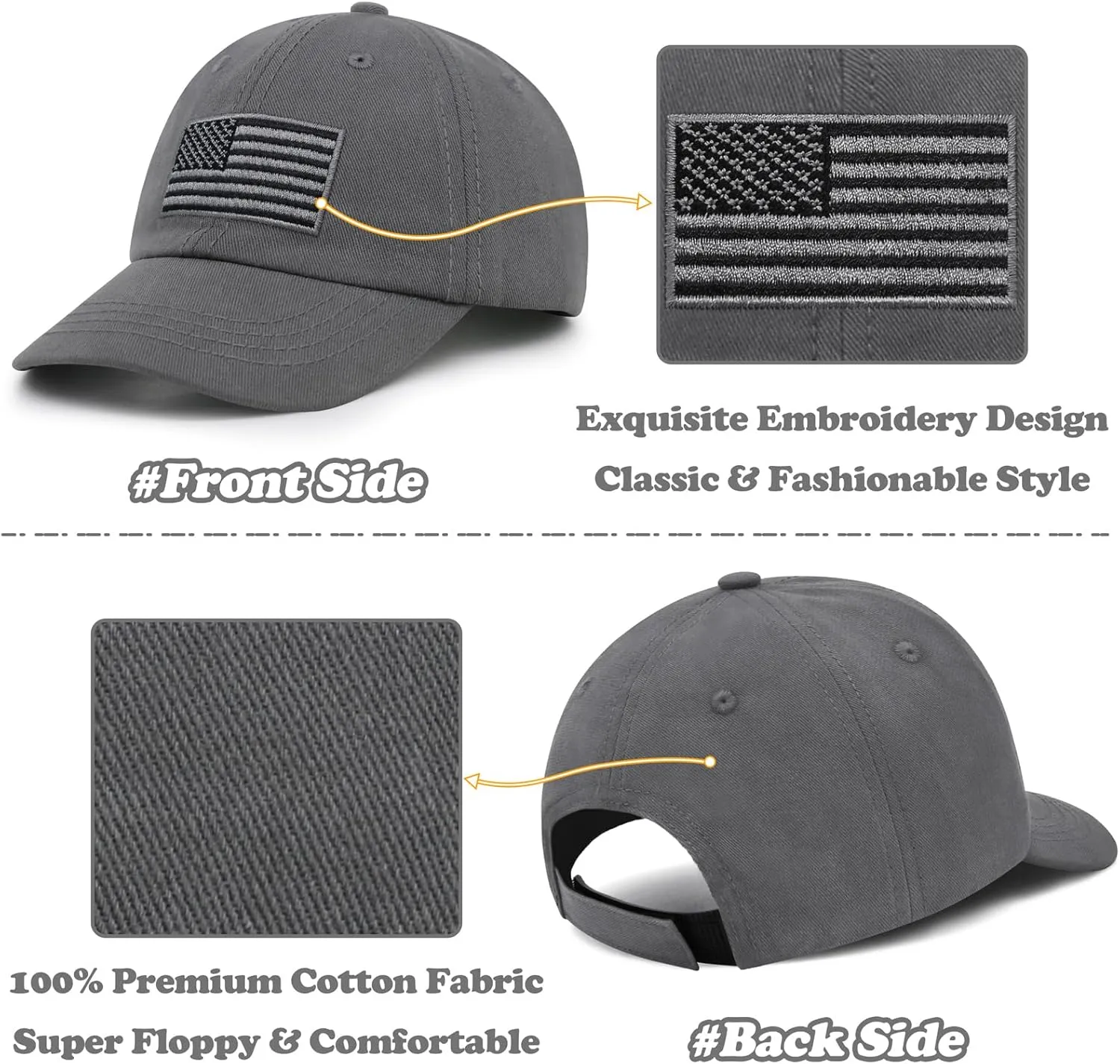 Sarfel Toddler Baseball Cap - USA Flag Design, American Style, Infant & Kids Sizes