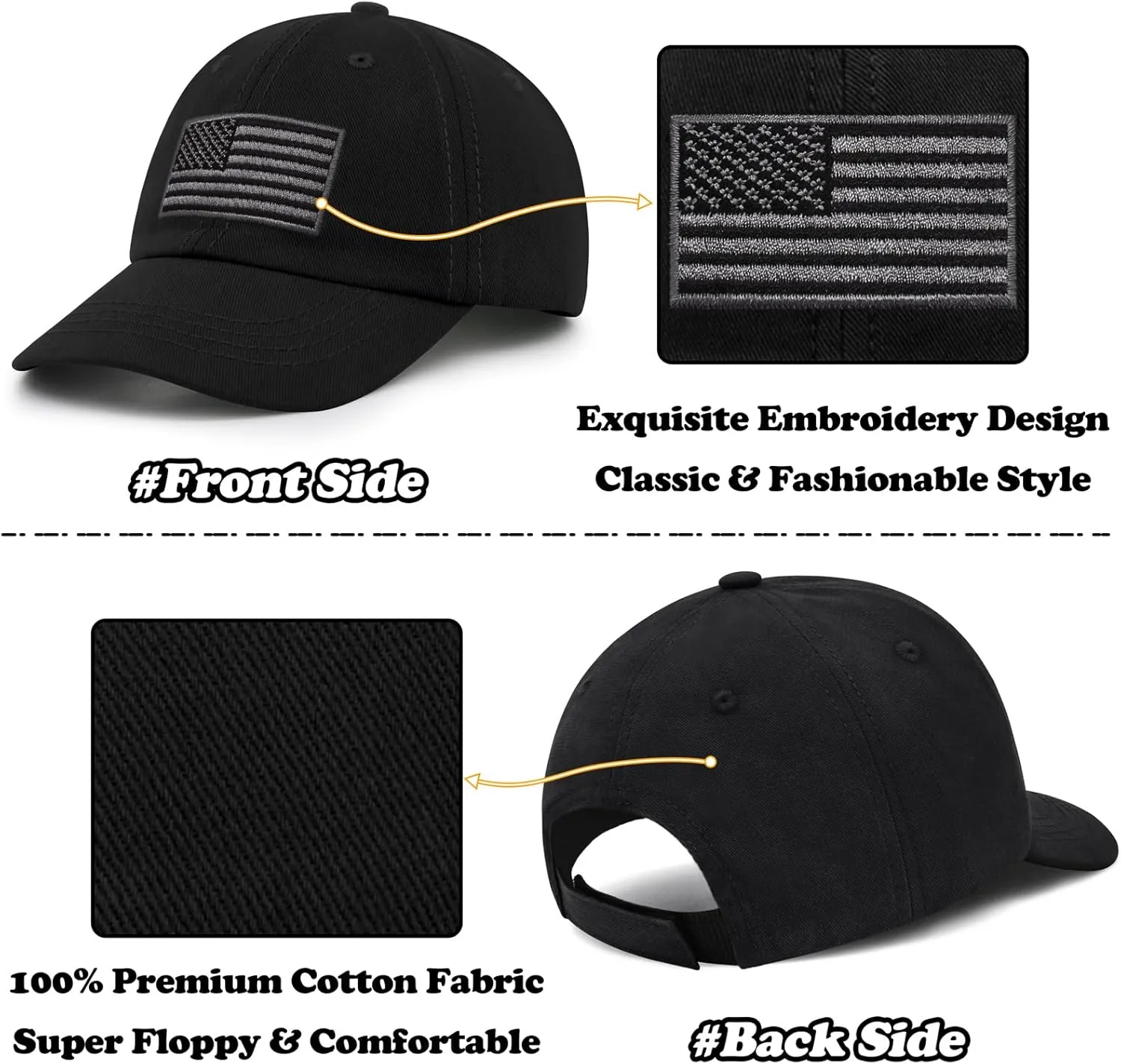 Sarfel Toddler Baseball Cap - USA Flag Design, American Style, Infant & Kids Sizes