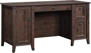 Sauder Carson Forge Rustic Vintage Computer Desk with Drawers Storage, 59.06" L x 23.47" W x 29.53" H, Coffee Oak
