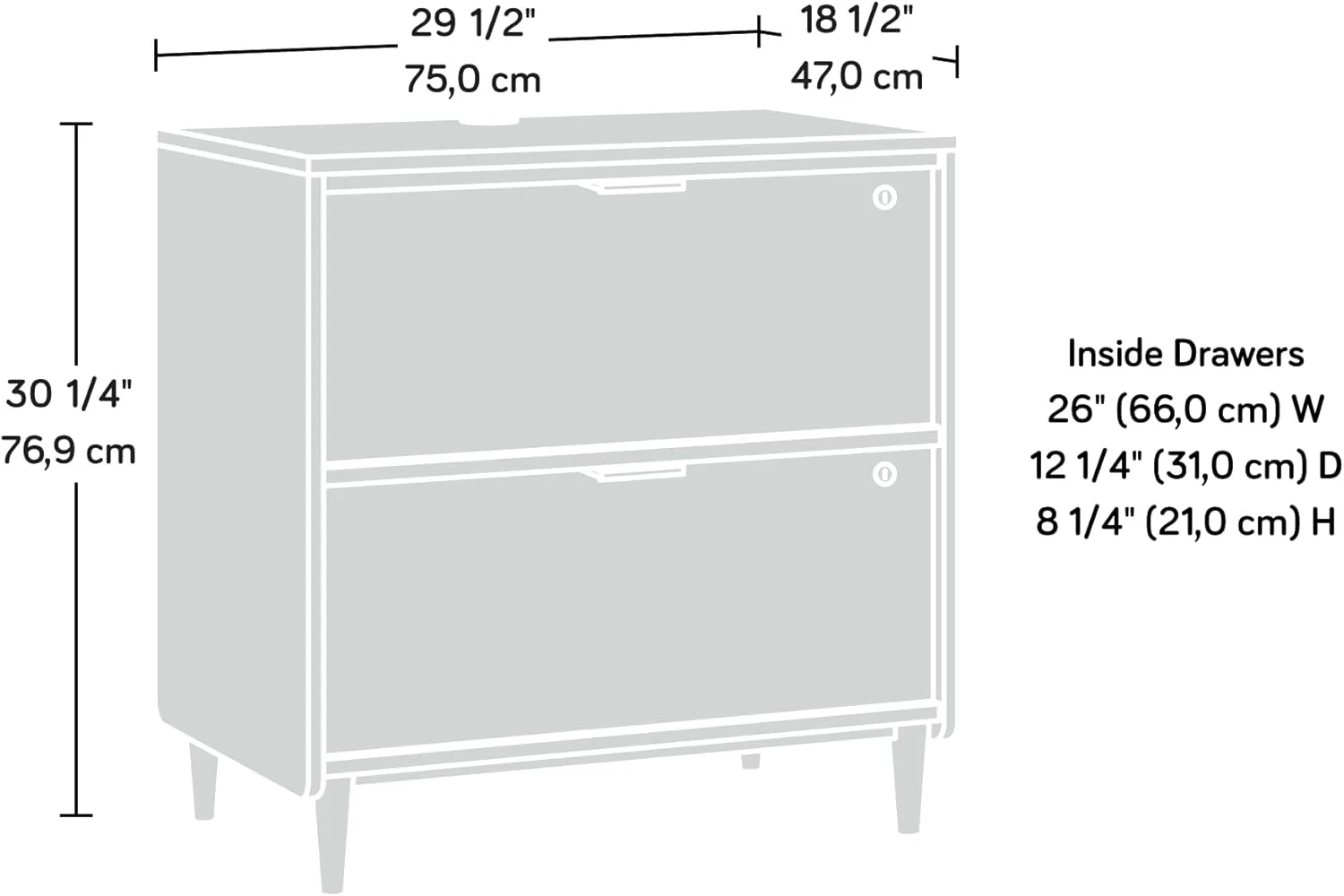 Sauder Clifford Place Lateral File, Grand Walnut finish