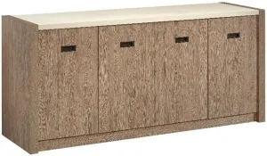 Sauder Dixon City Engineered Wood Credenza in Brushed Oak Finish