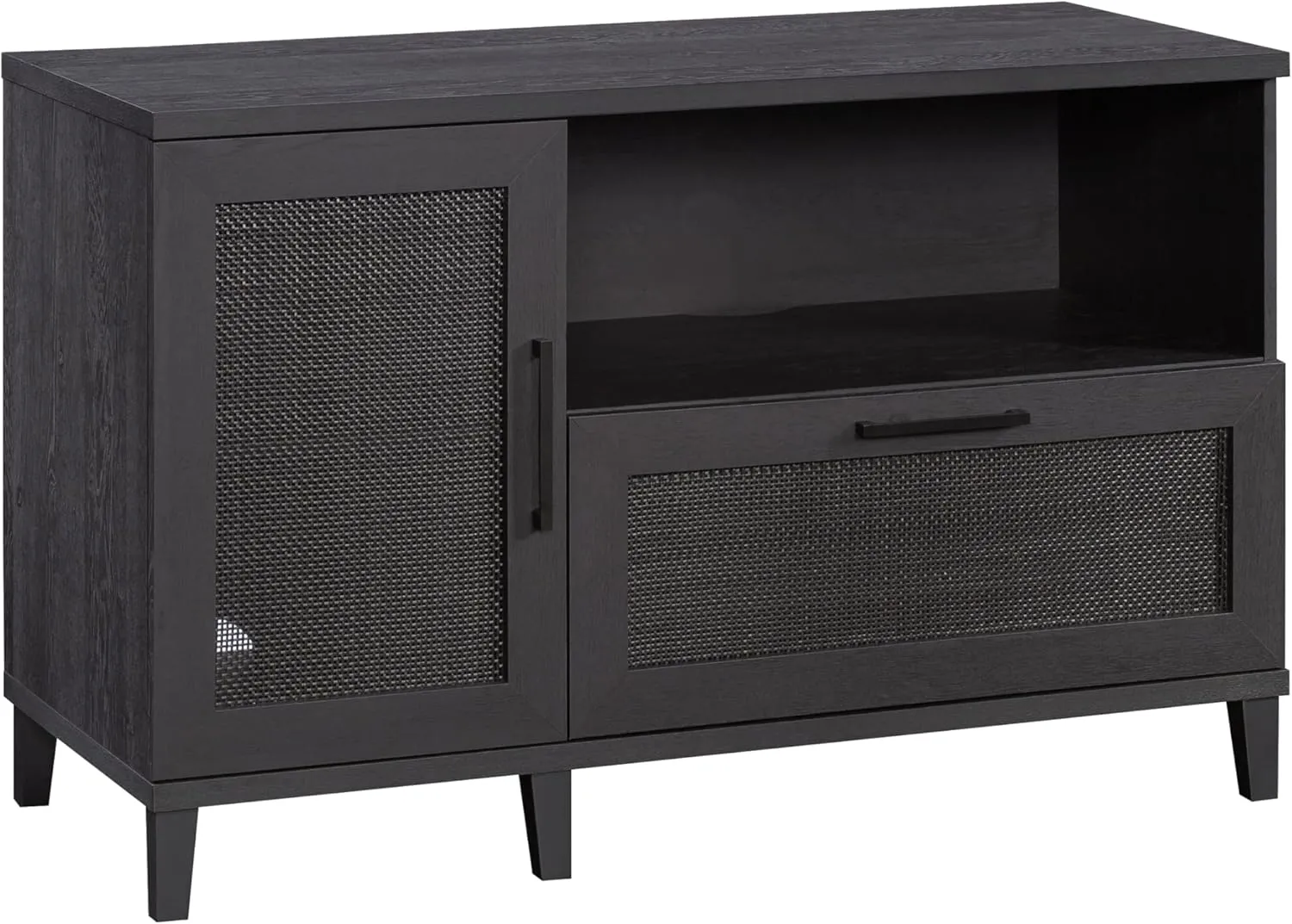 Sauder Tiffin Line Commercial Office Credenza, W: 47.402" x D: 20.000" x H: 29.764 ", Raven Oak Finish