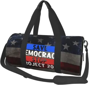 Save Democracy Stop Project 2025 Duffel Bag Gym Bag Travel Sports Tote Large Foldable Beach Swim Yoga5