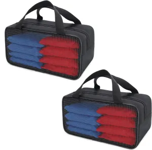 SCOTTCHEN Cornhole Bag Carry Case Carrying Pouch Accessories Utility Storage Box,Black bag only -2 Pack