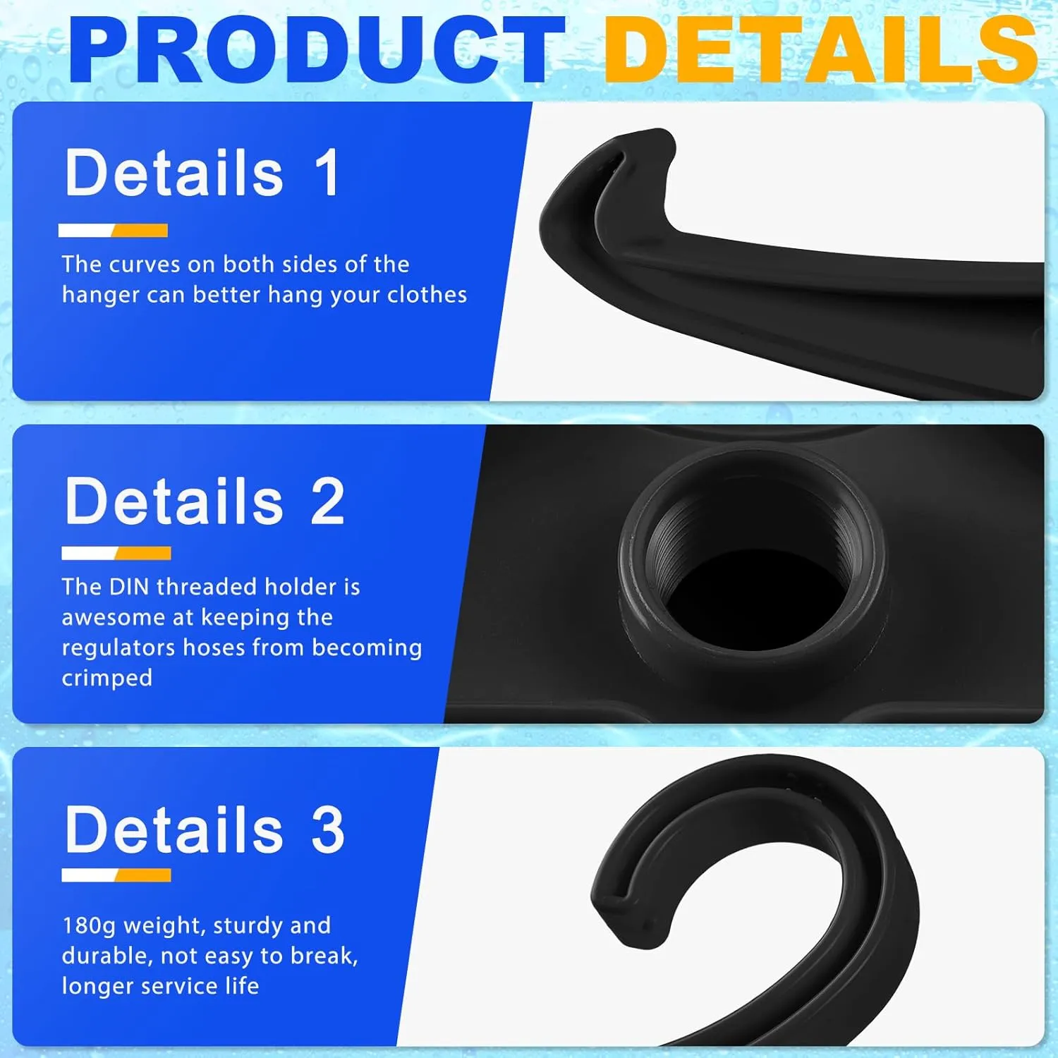 Scuba Hanger BC Regulator Scuba Diving Wetsuit Hanger with Din Threads Vest Tactical Gear for Dry Clothes BCD Side Hanging