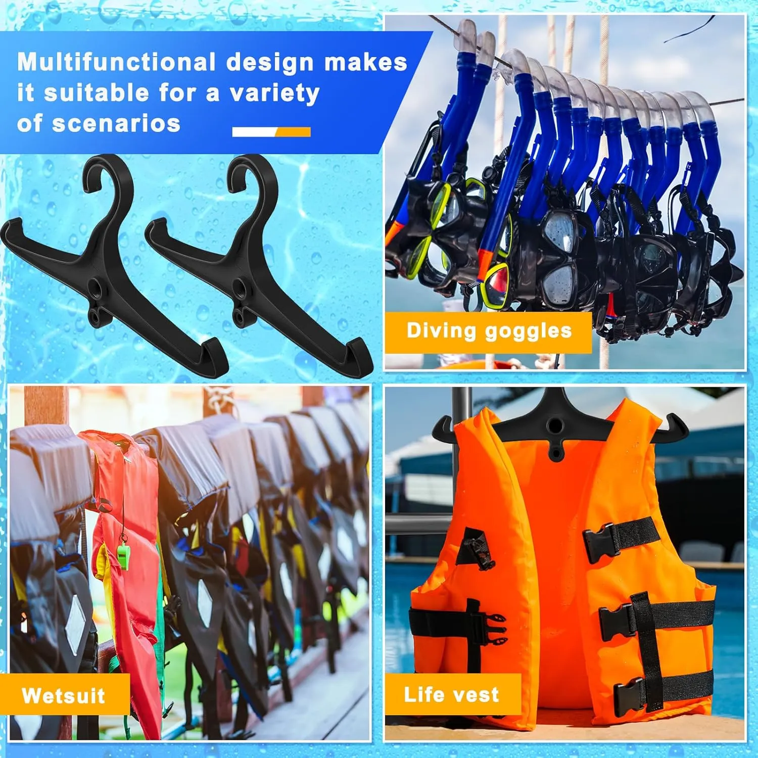 Scuba Hanger BC Regulator Scuba Diving Wetsuit Hanger with Din Threads Vest Tactical Gear for Dry Clothes BCD Side Hanging