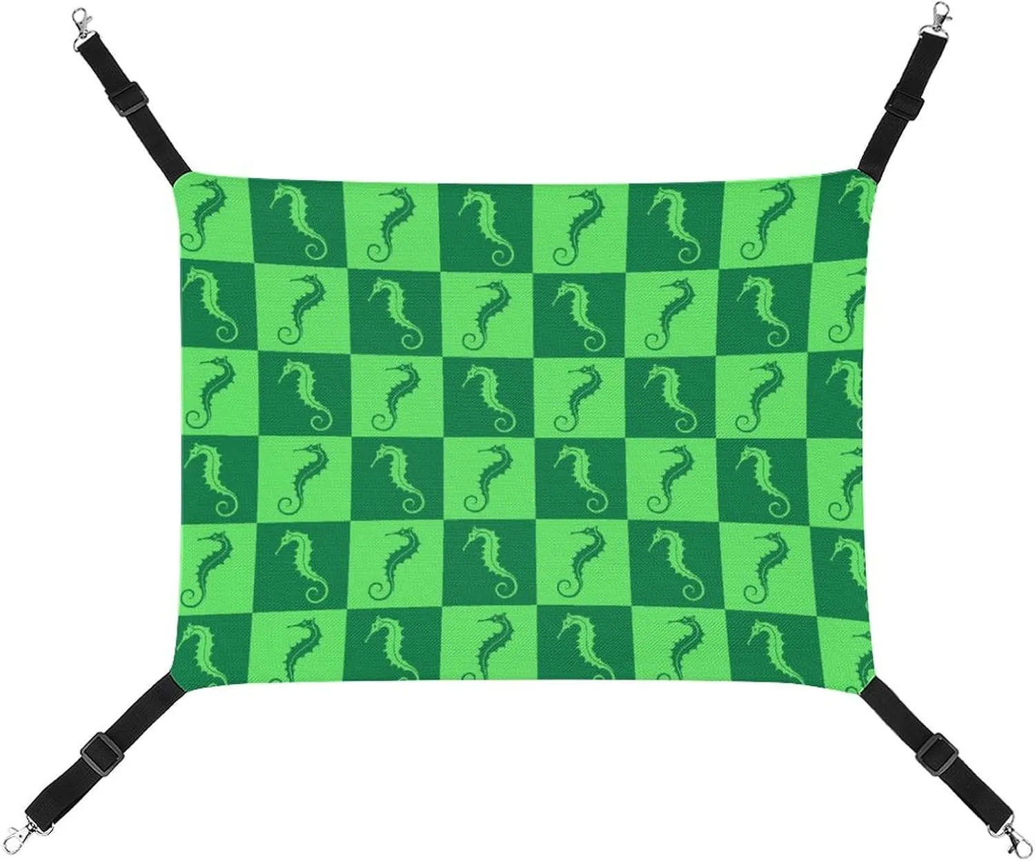 Seahorse Pattern Hanging Cat Bed Soft Breathable Pet Hammock for Cage Pet Sleeper for Kitten Ferret Puppy Rabbit