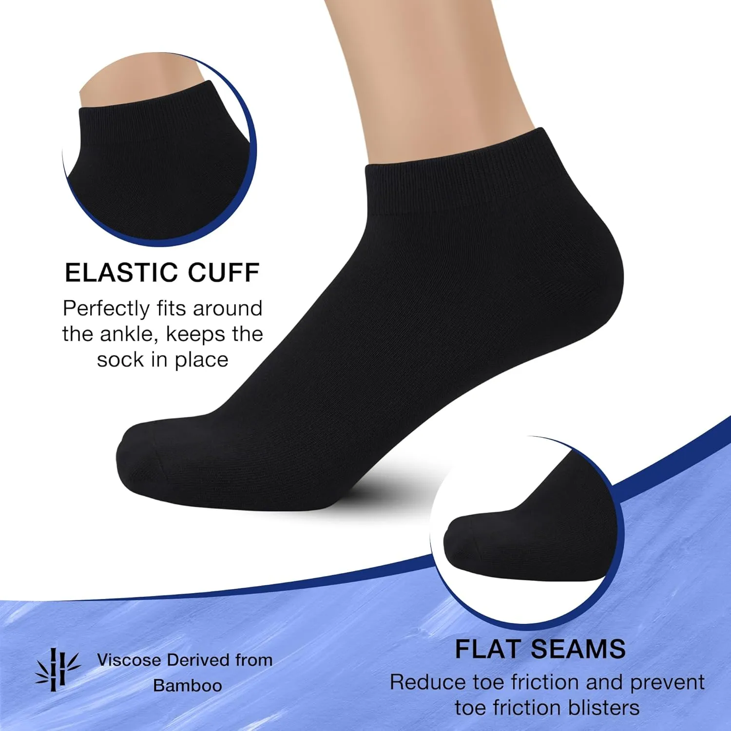 SERISIMPLE Thin Viscose Bamboo Low Cut Ankle Socks Men Breathable Sock Comfort Cool Softy Lightweight Sock 5 Paris