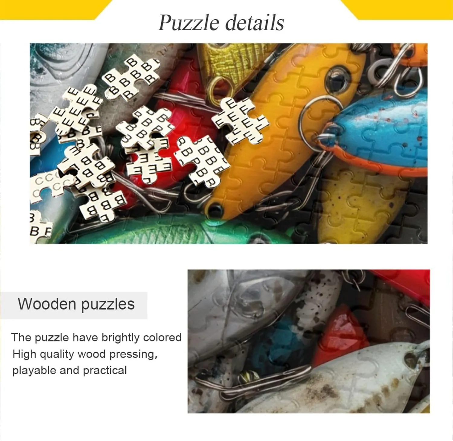 Several Fishing Lures Jigsaw Puzzle 1000 Piece, Educational Intellectual Decompression Puzzle Game Jigsaw Puzzle for Adult Active Thinking Party Entertainment, Family Games