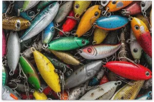 Several Fishing Lures Jigsaw Puzzle 1000 Piece, Educational Intellectual Decompression Puzzle Game Jigsaw Puzzle for Adult Active Thinking Party Entertainment, Family Games