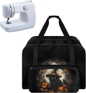 Sewing Machine Carrying Case Black Cat Sewing Machine Bag Carry Bag Portable Sewing Machine Case Halloween Decorations for Home