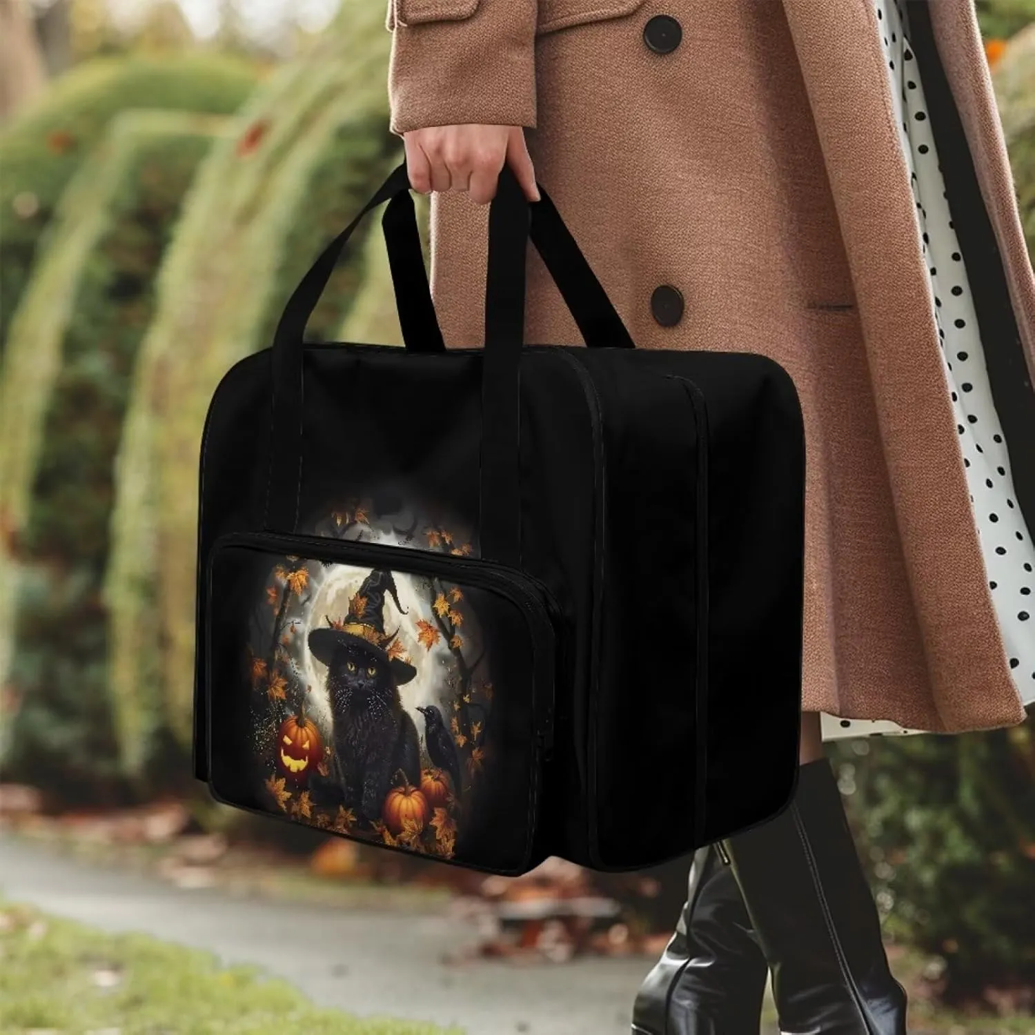 Sewing Machine Carrying Case Black Cat Sewing Machine Bag Carry Bag Portable Sewing Machine Case Halloween Decorations for Home
