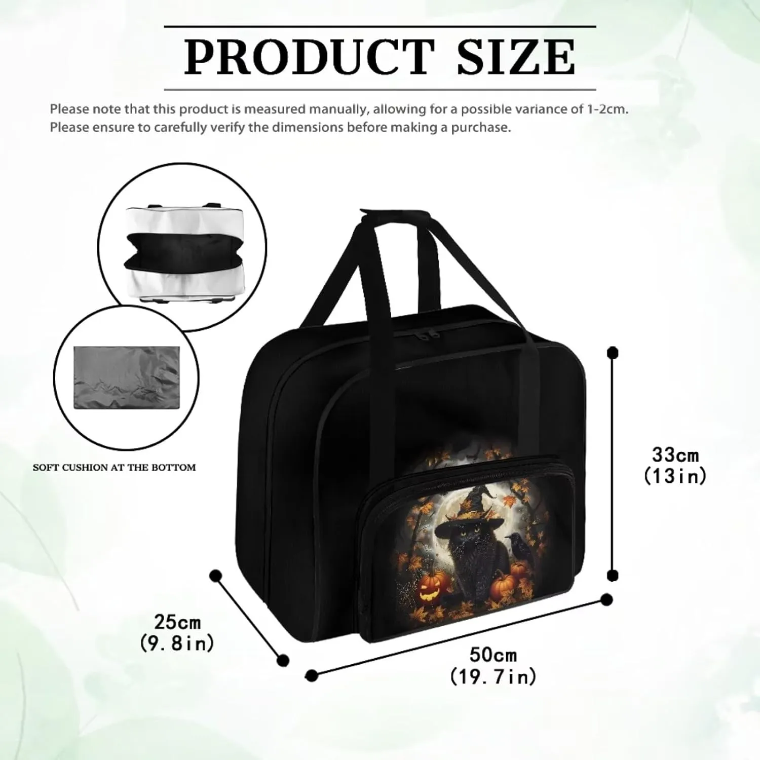 Sewing Machine Carrying Case Black Cat Sewing Machine Bag Carry Bag Portable Sewing Machine Case Halloween Decorations for Home