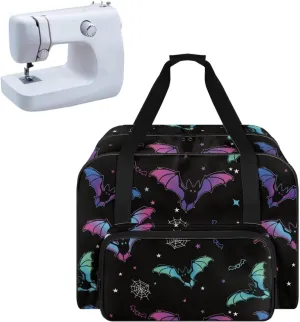 Sewing Machine Case Halloween Decor for Home Bat Sewing Machine Cover Dust Cover with Pocket and Handle Padded Storage Cover