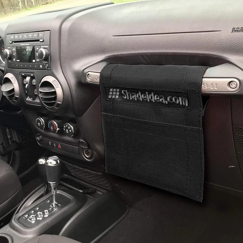 Shadeidea JK Sun Shade Top Compatible with Jeep Wrangler JKU Top Sunshade Soft Mesh Roof Cover (2007-2018)- Wind Noise UV Blocker -10 Year Warranty -4 Door -Black -Front&Rear (2 pcs)