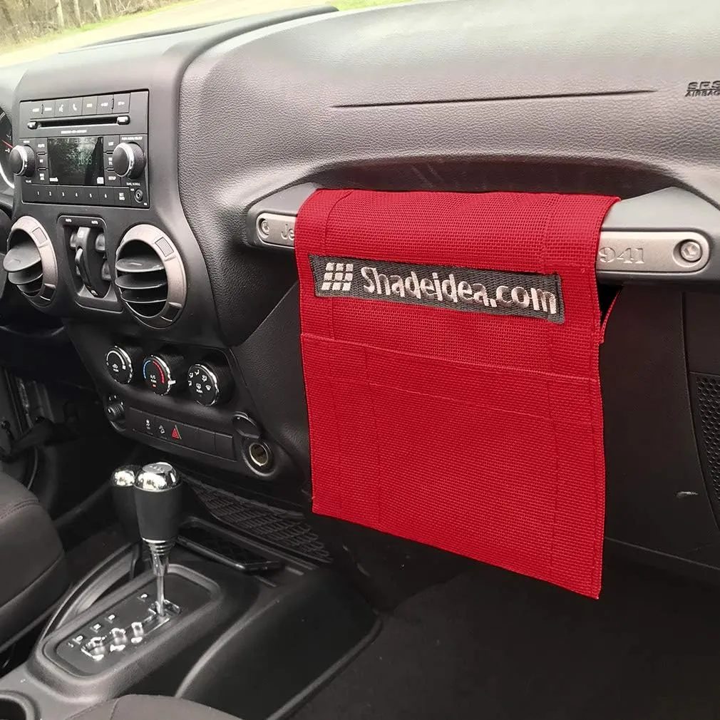 Shadeidea JK Sun Shade Top Compatible with Jeep Wrangler JKU Top Sunshade Soft Mesh Roof Cover (2007-2018)- Wind Noise UV Blocker -10 Year Warranty -4 Door -Cherry Red -Front&Rear&Back (Full Length)
