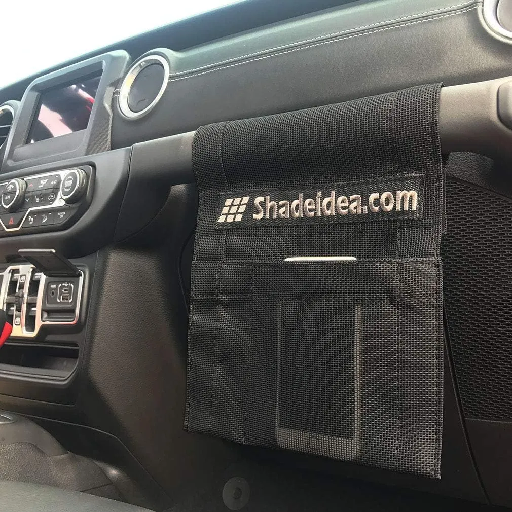 Shadeidea Sun Shade Top for Jeep Wrangler Sunshade JL Unlimited 4 Door, Front and Rear 2 piece - Mesh Screen Sunshade JLU, 2018-2023 Top Soft Roof UV Blocker with Grab Bag - 10 Year Warranty (Black)