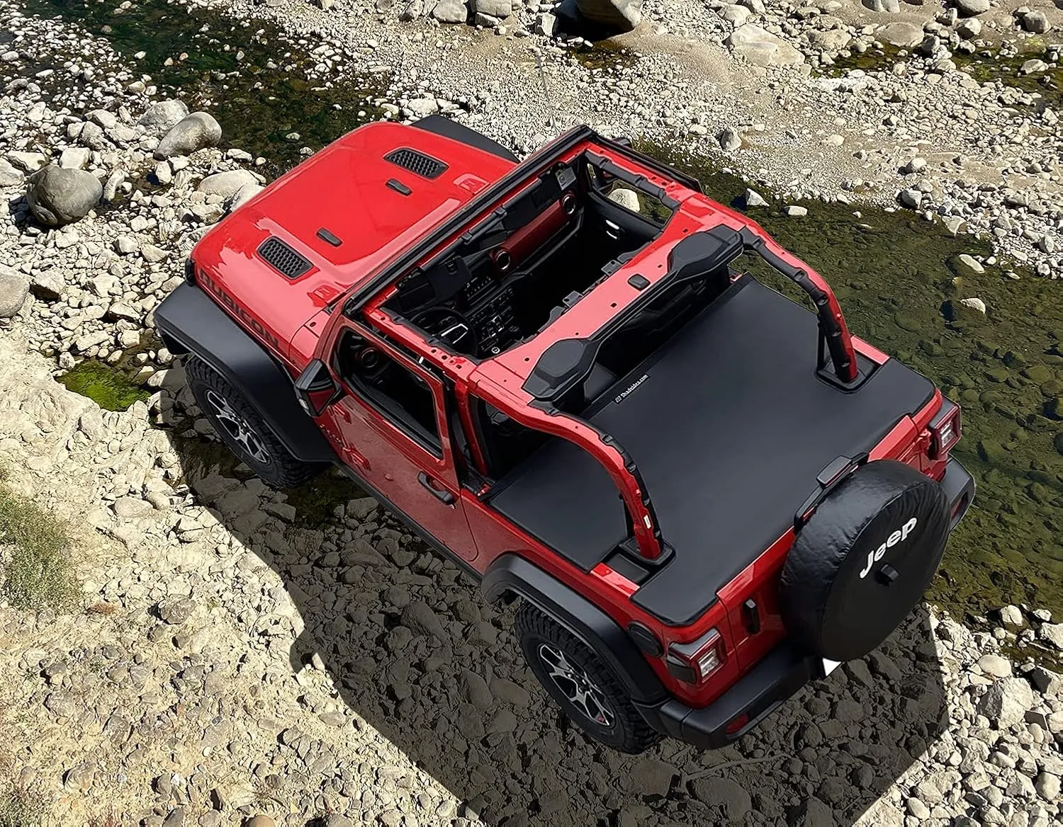 Shadeidea Wrangler JL Tonneau Cover for Jeep 2 Door Rear Trunk Ton ● Cargo Vinyl Tailgate Cover for (2018-Current) New Model Robicon Sahara Sport S (Black) - 3 Years Lasting