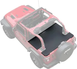 Shadeidea Wrangler JL Tonneau Cover for Jeep 2 Door Rear Trunk Ton ● Cargo Vinyl Tailgate Cover for (2018-Current) New Model Robicon Sahara Sport S (Black) - 3 Years Lasting