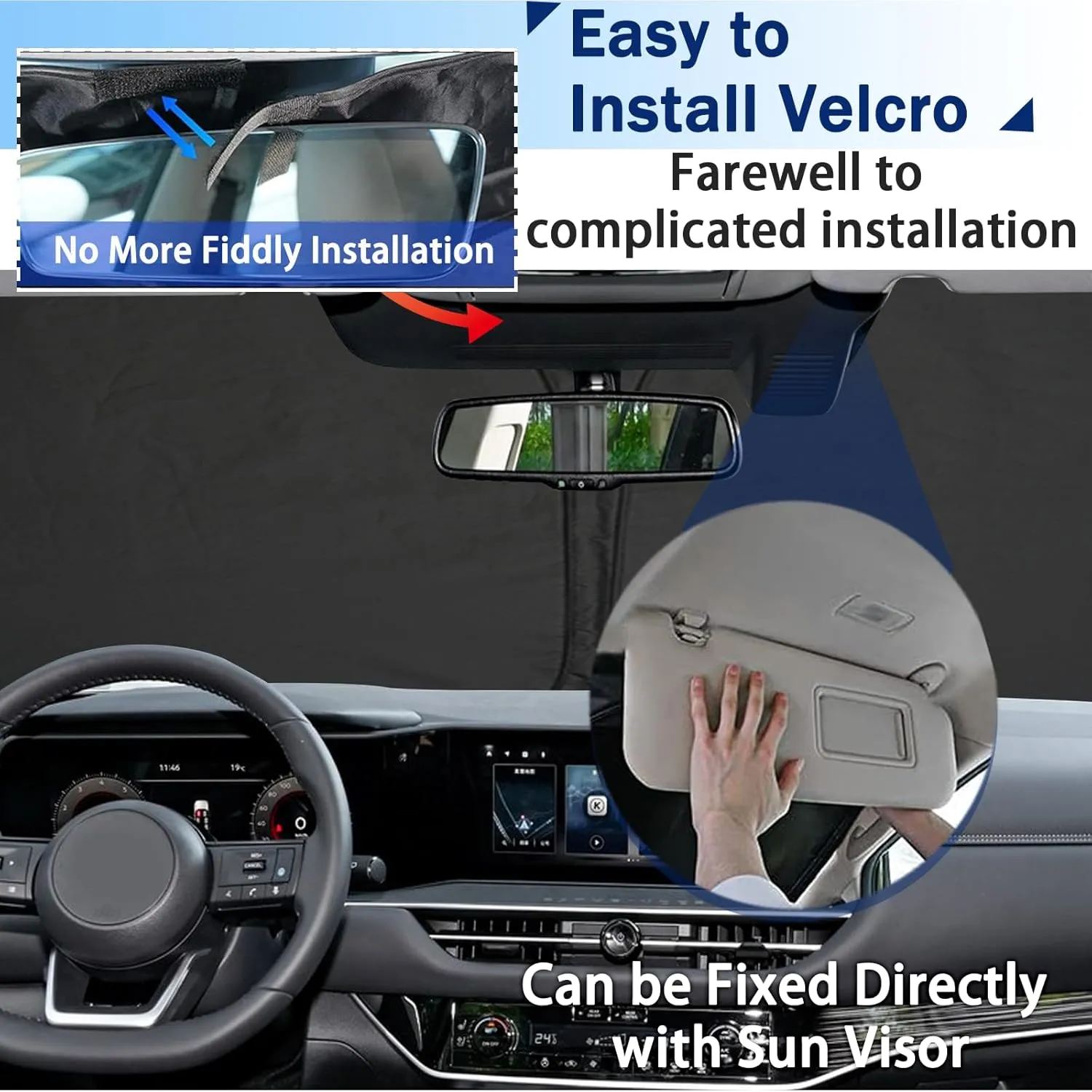 SHAOHAO for 2024 2025 Nissan Pathfinder Windshield Sun Shade, for 2022-2024 2025 Nissan Pathfinder Accessories Car Sun Shade Windshield Window Shade Pathfinder Foldable Front Window Sunshade Sun Visor