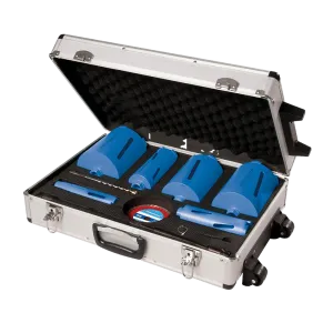 Silverline Diamond Core Drill Kit 6-Core 12pce - 38, 52, 65, 107, 117 & 127mm Dia
