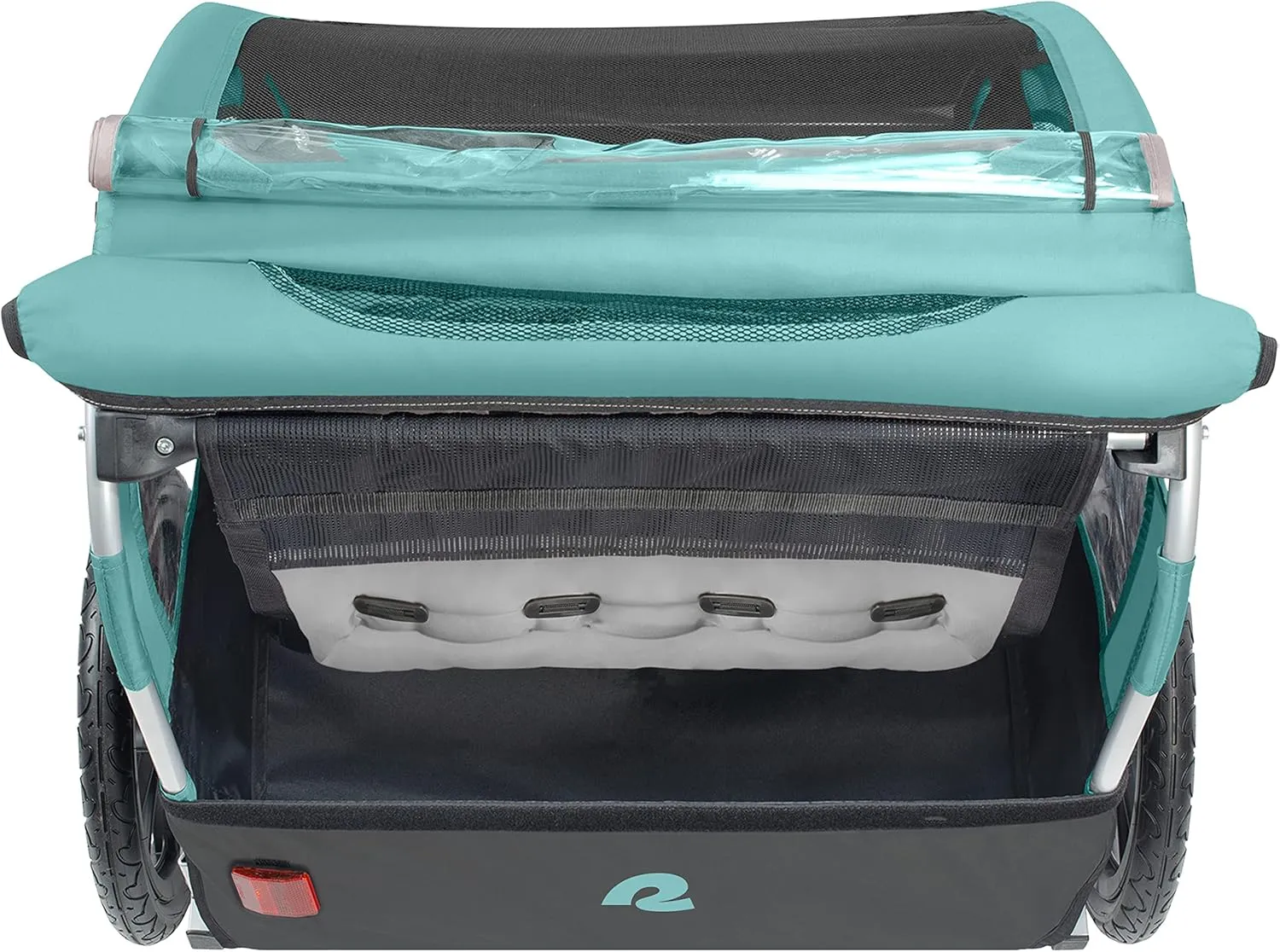 Single & Double Passenger Children’s Foldable/Collapsible Tow Behind Bike Trailer with 16" Wheels, Safety Reflectors & Rear Storage Compartment