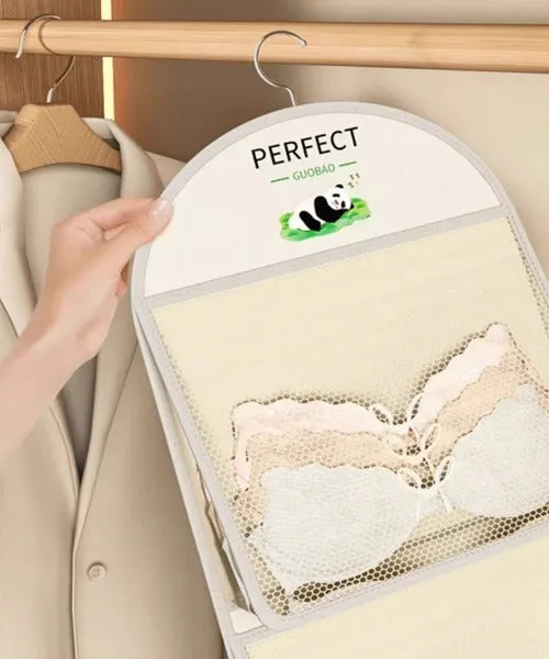 Single Layer Hanging Undergarment Storage Mesh Bag, Large Capacity Storage Mesh Bag Storage Bag Storage Net Bag Underwear Socks Storage Closet Shelves Storage Pockets Hanging Mesh Bag