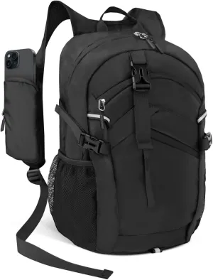 Small Hiking Backpack, 20L Lightweight Travel Backpack with Phone Pocket, Hiking Daypack for Women Men (Black)