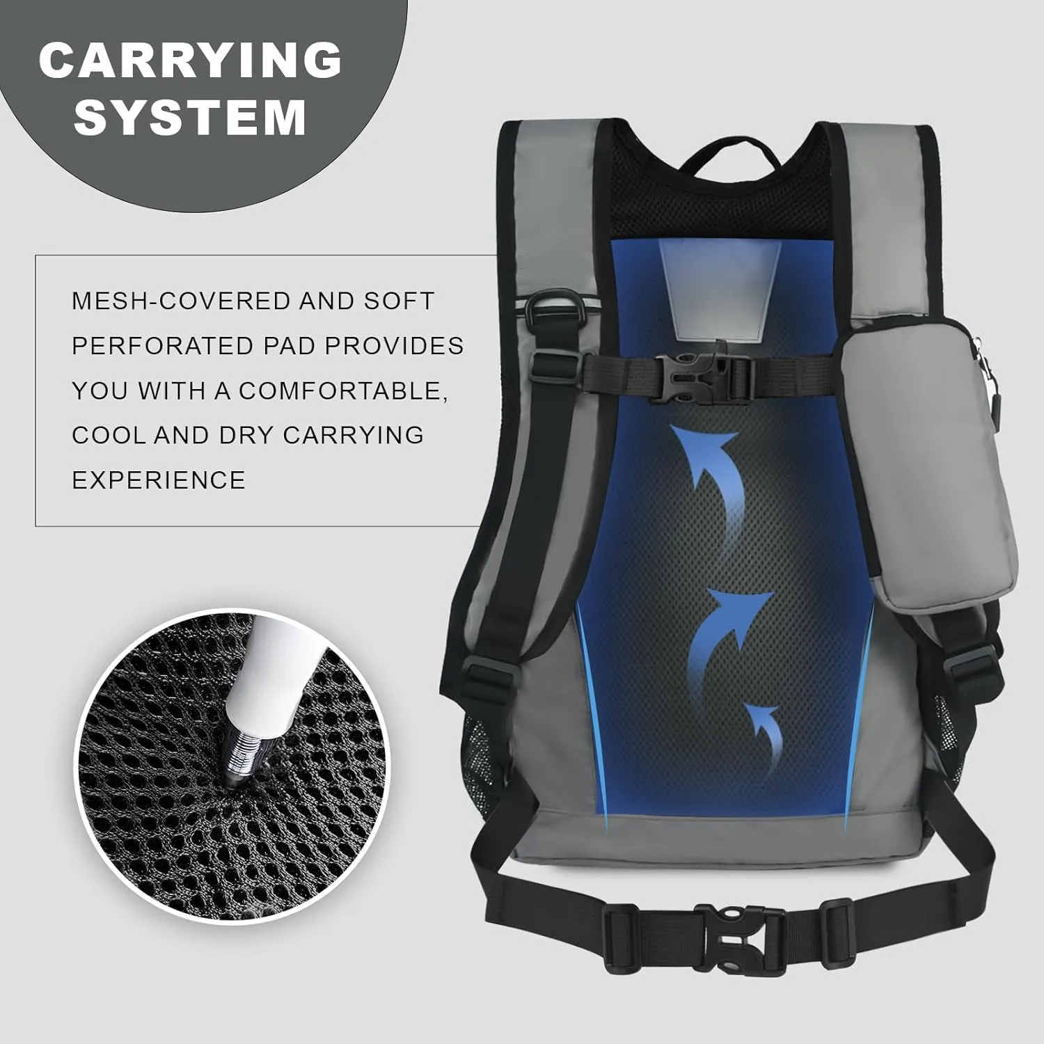 Small Hiking Backpack, 20L Lightweight Travel Backpack with Phone Pocket, Hiking Daypack for Women Men (Grey)
